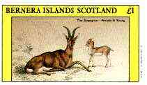 Bernera 1982 Domesticated Animals (Aegagrus Goats) imperf souvenir sheet (Â£1 value) unmounted mint