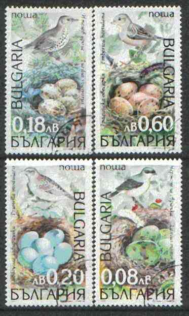 Bulgaria 1999 Song Birds & Their Eggs complete set of 4 cto used SG 4273-76*