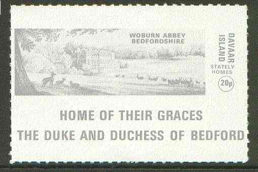 Davaar Island 1973 Woburn Abbey 20p grey Rouletted with tab (Home of their Graces The Duke & Duchess of Bedford) unmounted mint