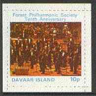 Davaar Island 1973 Tenth Anniversary of Forest Philharmonic Orchestra 10p rouletted m/sheet unmounted mint