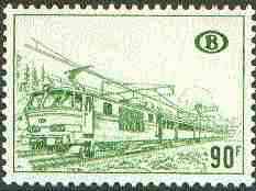 Belgium 1973 Railway Parcels - Electric Train 90f olive-green unmounted mint, SG P2063a