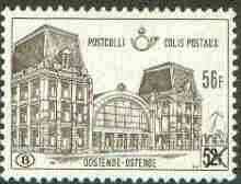 Belgium 1972 Railway Parcels - Ostend Station 56f on 52f brown unmounted mint, SG P2260