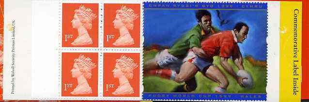 Booklet - Great Britain 1999 Booklet containing 4 x 1st class stamps plus Rugby World Cup Commemorative label. pristine