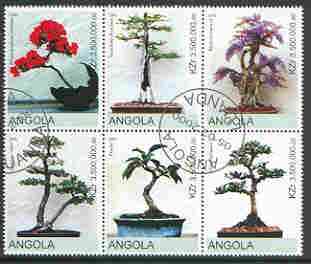 Angola 2000 Bonsai Miniature Trees set of 6 very fine cto used