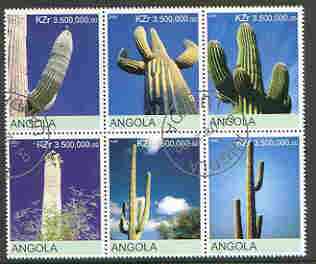 Angola 2000 Cacti set of 6 very fine cto used