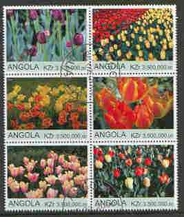 Angola 2000 Tulips set of 6 very fine cto used