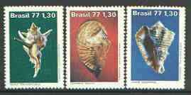 Brazil 1977 Molluscs set of 3 unmounted mint, SG 1666-68