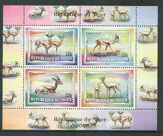 Niger Republic 1998 Gazelles perf m/sheet containing set of 4 unmounted mint