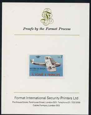 St Thomas & Prince Islands 1979 Aviation History 7Db (Dornier DO X) imperf proof mounted on Format International proof card