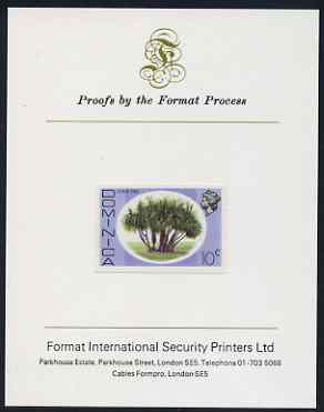Dominica 1975-78 Screw Pine Tree 10c imperf proof mounted on Format International proof card (as SG 498)