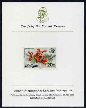 Antigua 1976 Flamboyant 20c (with imprint) imperf proof mounted on Format International proof card (as SG 478B)