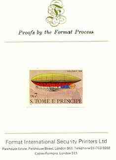 St Thomas & Prince Islands 1980 Airships 7Db (Willows II) imperf proof mounted on Format International proof card