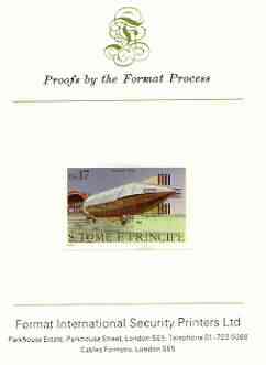 St Thomas & Prince Islands 1980 Airships 17Db (Mayfly) imperf proof mounted on Format International proof card