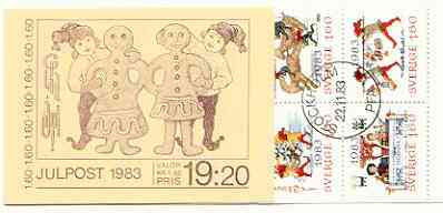 Booklet - Sweden 1983 Christmas (Chritmas Cards) 19k20 booklet complete with first day cancels, SG SB368