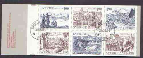 Booklet - Sweden 1984 Old Towns 11k40 booklet complete with first day cancels, SG SB375