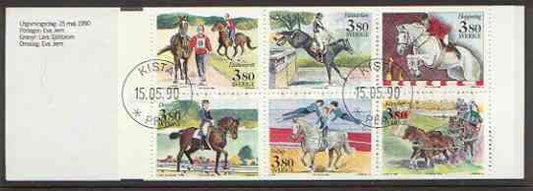 Booklet - Sweden 1990 World Equestrian Games 22k80 booklet complete with first day cancels, SG SB428