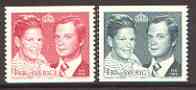 Sweden 1976 Royal Wedding set of 2 (ex coils) unmounted mint SG 996-97