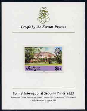 Antigua 1976 Government House $5 (with imprint) imperf proof mounted on Format International proof card (as SG 485B)