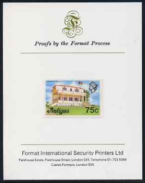 Antigua 1976 Premier's Office 75c (without imprint) imperf proof mounted on Format International proof card (as SG 482A)