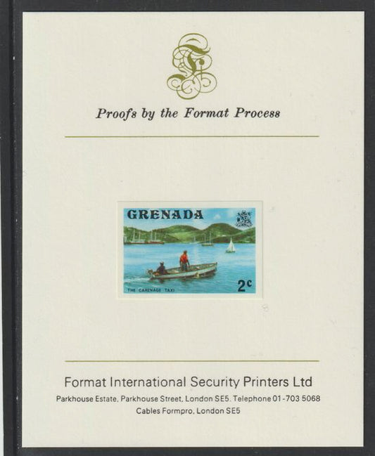 Grenada 1975 Carenage Taxi 2c imperf proof mounted on Format International proof card (as SG 651)