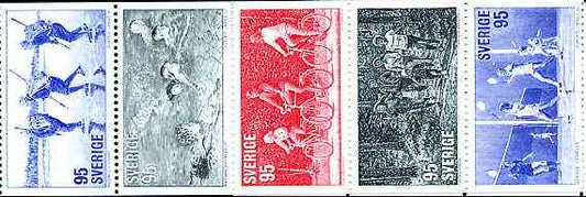 Booklet - Sweden 1977 Keep Fit Activities se-tenant set of 5 (ex booklets) unmounted mint, SG 919a