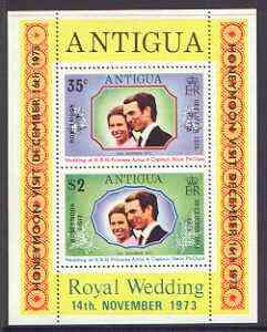 Antigua 1973 Royal Wedding m/sheet opt'd for 'Honeymoon Visit' unmounted mint, SG MS 375