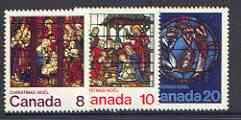 Canada 1976 Christmas (Stained Glass Windows) set of 3 unmounted mint, SG 848-50*