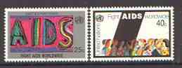 United Nations (NY) 1990 Anti AIDS Campaign set of 2, unmounted mint, SG 582-83