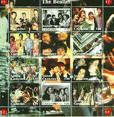Sakhalin Isle 2000 The Beatles perf sheetlet containing complete set of 12 values unmounted mint