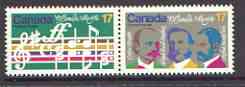 Canada 1980 Centenary of National song 'O Canada' se-tenant set of 2 unmounted mint, SG 980a