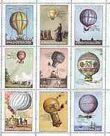 Kyrgyzstan 2000 Early Balloons perf sheetlet containing 9 values unmounted mint