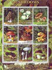 Somalia 2000 Mushrooms #2 perf sheetlet containing set of 9 values unmounted mint