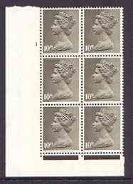GB Great Britain 1967-70 Machin 10d cylinder block of 6 (Cyl 1) unmounted mint