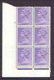 GB Great Britain 1967-70 Machin 1s cylinder block of 6 (Cyl 11 no dot) unmounted mint