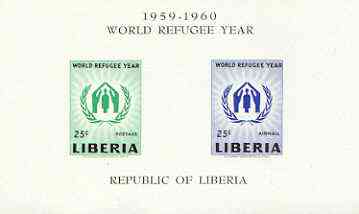 Liberia 1960 World Refugee Year imperf m/sheet unmounted mint, SG MS 829