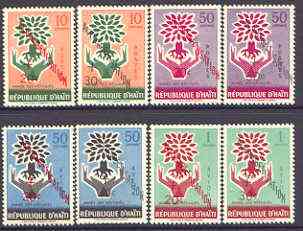 Haiti 1961 Education Campaign opts on World Refugee Year set of 8 unmounted mint, SG 700-707*
