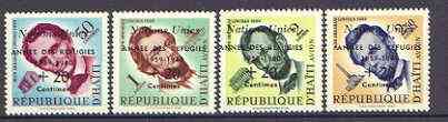Haiti 1959 World Refugee Year opts on Abraham Lincoln set of 4 unmounted mint, SG 644-47*