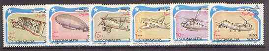 Somalia 1993 Aviation set of 6 unmounted mint, Mi 485-90*