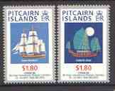 Pitcairn Islands 1996 'China 96' Stamp Exhibition perf set of 2 (Ships) unmounted mint SG 497-98*