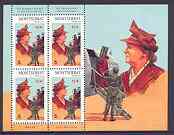 Montserrat 1998 Famous People of the 20th Century - Queen Wilhelmina of the Netherlands perf sheetlet containing 4 vals opt'd SPECIMEN, unmounted mint as SG 1079s