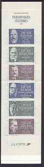 Booklet - France 1987 Red Cross Fund (Medical Celebrities) 15f30 Booklet complete and pristine SG CSB8