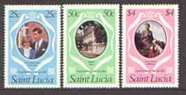 St Lucia 1981 Royal Wedding set of 3 unmounted mint, SG 576-78