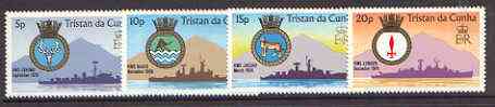 Tristan da Cunha 1977  Ships' Crests set of 4 unmounted mint, SG 215-18*