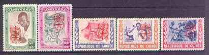 Guinea - Conakry 1962 National Helath set of 5 opt'd for Malaria Eradication in orange unmounted mint, Mi 95-99b