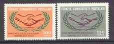 Turkey 1965 International Co-operation Year set of 2 unmounted mint SG 2097-98