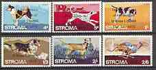 Stroma 1970 Dogs perf set of 6 each opt'd '5th Anniversary of Death of Sir Winston Churchill' unmounted mint