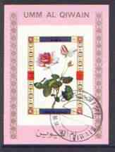 Umm Al Qiwain 1972 Roses individual imperf sheetlet #15 cto used as Mi 1448B