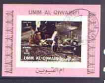 Umm Al Qiwain 1972 History of Space #2 individual imperf sheetlet #01 cto used as Mi 1194B