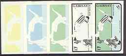 Gairsay 1982 Football World Cup imperf souvenir sheet (Â£1) set of 5 progressive colour proofs comprising the 3 individual colours, 2-colour and all 3-colour composites unmounted mint