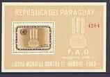 Paraguay 1963 Freedom From Hunger perf m/sheet unmounted mint, Mi BL 40